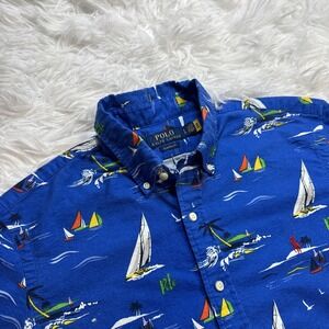 Polo Ralph Lauren Men's Large Shirt Sailing All Over Print Button Up Nautical